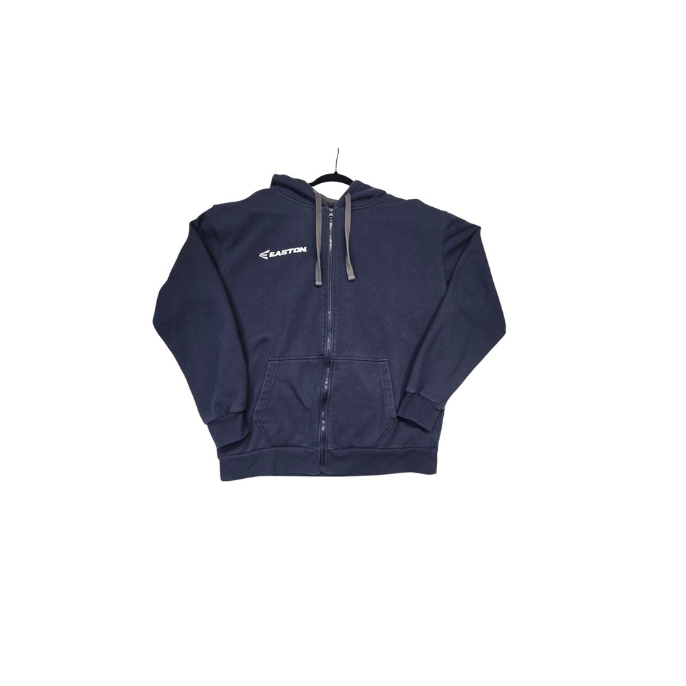 Easton Full Zip Hoodie Mens XL Navy Blue Fleece Hooded Sweatshirt Logo